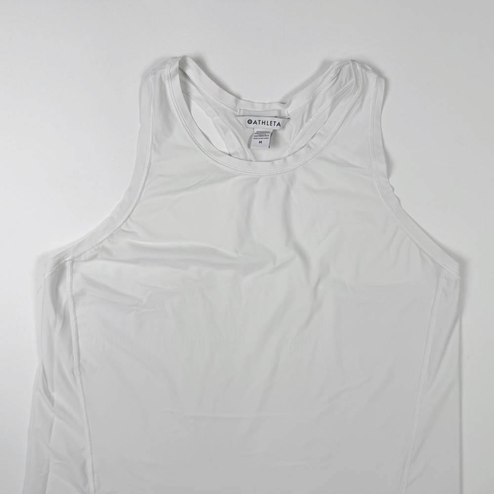 Athleta Racerback Tank Top Womens‎ Medium White Excellent Activewear Workout - Picture 2 of 11